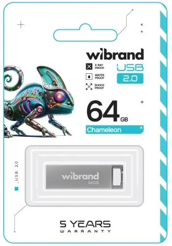 Флеш накопитель USB 64Gb Wibrand Chameleon, Silver, USB 2.0 (WI2.0/CH64U6S) - изображение 2