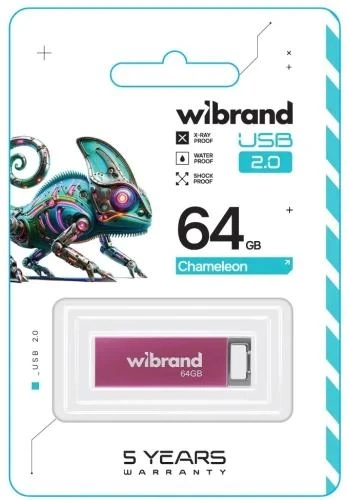 Флеш накопитель USB 64Gb Wibrand Chameleon, Pink, USB 2.0 (WI2.0/CH64U6P) - изображение 2