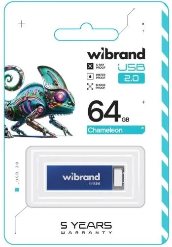 Флеш накопичувач USB 64Gb Wibrand Chameleon, Blue, USB 2.0 (WI2.0/CH64U6U) - Фото 2 Флеш накопичувач USB 64Gb Wibrand Chameleon, Blue, USB 2.0 (WI2.0/CH64U6U) - зображення 2