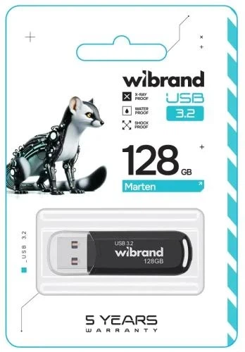 Флеш накопитель USB 128Gb Wibrand Marten, Black, USB 3.2 Gen 1 (WI3.2/MA128P10B) - Фото 2 Флеш накопитель USB 128Gb Wibrand Marten, Black, USB 3.2 Gen 1 (WI3.2/MA128P10B) - изображение 2