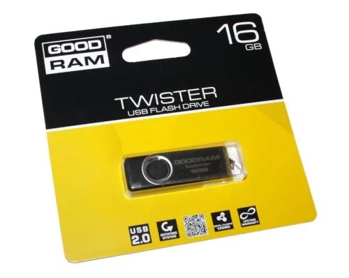 Флеш накопитель USB 16Gb Goodram UTS2, Black/Silver, USB 2.0 (UTS2-0160K0R11) - Фото 1 Флеш накопитель USB 16Gb Goodram UTS2, Black/Silver, USB 2.0 (UTS2-0160K0R11) - изображение 1