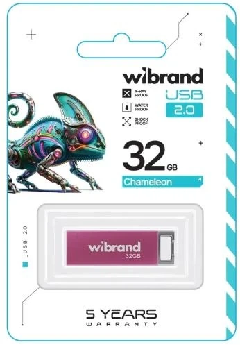 Флеш накопитель USB 32Gb Wibrand Chameleon, Pink, USB 2.0 (WI2.0/CH32U6P) - изображение 2