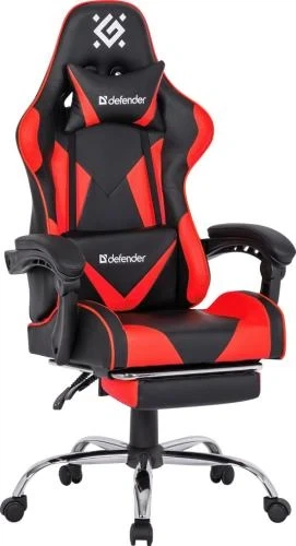 Игровое кресло Defender Pilot, Black/Red, экокожа (64354) - Фото 3 Игровое кресло Defender Pilot, Black/Red, экокожа (64354) - изображение 3
