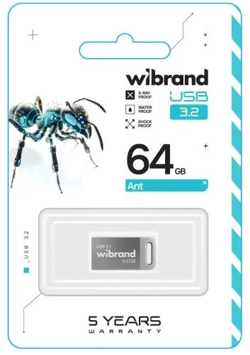 Флеш накопитель USB 64Gb Wibrand Ant, Silver, USB 3.2 Gen 1 (WI3.2/AN64M4S) - изображение 2