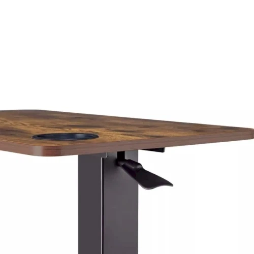 Компьютерный стол приставной OfficePro ODM366B, Dark Wood/Black - изображение 6
