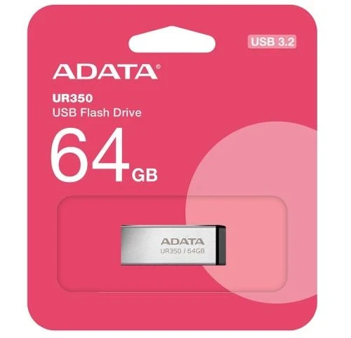 Флеш накопитель USB 64Gb ADATA UR350, Silver/Black, USB 3.2 Gen 1 (UR350-64G-RSR/BK) - изображение 4