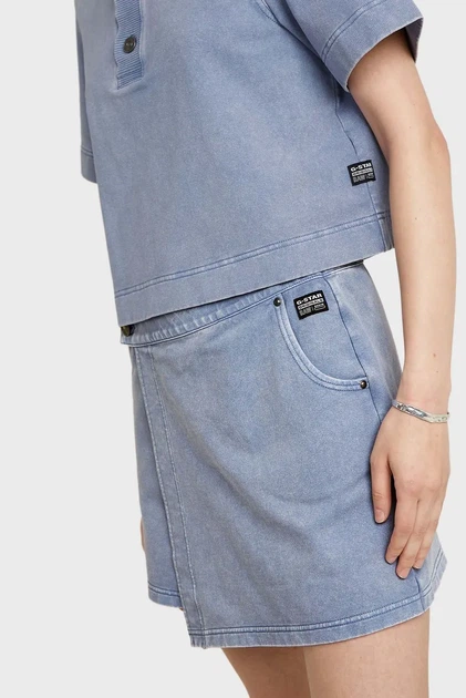 Жіноче блакитне поло Overdyed G-Star RAW XS D26086,D966 - зображення 5