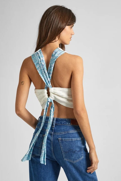 Жіночий білий топ GAIA Pepe Jeans XS PL702133 - Фото 2 Жіночий білий топ GAIA Pepe Jeans XS PL702133 - зображення 2