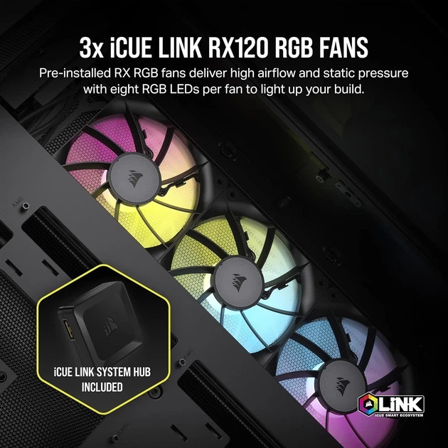 Корпус для ПК CORSAIR iCUE LINK 6500X RGB Черный (101642318) - изображение 4
