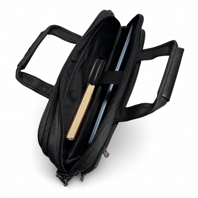 Сумка для ноутбука Leather RL1058 черная из CORDURA с креплением на чемодан Leather - изображение 5