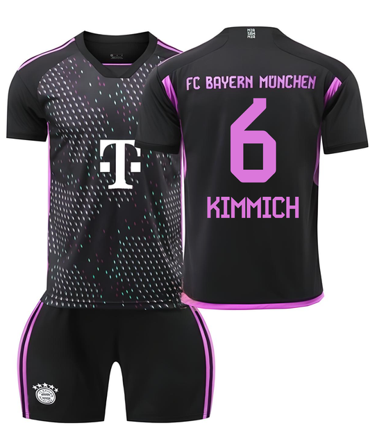 Форма футбольная детская Kimmich (Киммих) 6 Bavaria Munich (Бавария Мюнхен), сезон 24/25, 24 размер, рост 135-140 см, черная с фиолетовым - Фото 1 Форма футбольная детская Kimmich (Киммих) 6 Bavaria Munich (Бавария Мюнхен), сезон 24/25, 24 размер, рост 135-140 см, черная с фиолетовым - изображение 1