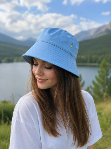 Жіноча літня лляна панама ARTKNIT 58см Блакитний (ak26535) - Фото 1 Жіноча літня лляна панама ARTKNIT 58см Блакитний (ak26535) - зображення 1