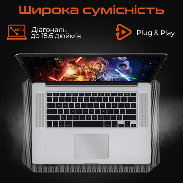 Охолоджуюча підставка для ноутбука Meetion CP3030 Black (MT-CP3030-A) - Фото 6 Охолоджуюча підставка для ноутбука Meetion CP3030 Black (MT-CP3030-A) - изображение 6