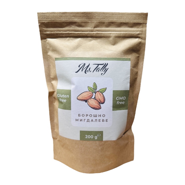 Борошно мигдалеве Ms.Tally Без глютена Ms. Tally 200 г - Фото 1 Борошно мигдалеве Ms.Tally Без глютена Ms. Tally 200 г - зображення 1