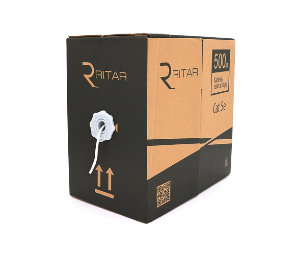 Внутренний кабель витая пара UTP 2x2x0.5 CCA, Биметалл 500м Ritar белый (24 AWG), коробка - Фото 1 Внутренний кабель витая пара UTP 2x2x0.5 CCA, Биметалл 500м Ritar белый (24 AWG), коробка - изображение 1