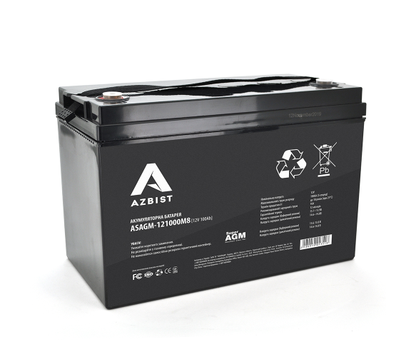 Аккумулятор AGM 12V 100Ah AZBIST ASAGM-121000M8 (01351) - Фото 1 Аккумулятор AGM 12V 100Ah AZBIST ASAGM-121000M8 (01351) - изображение 1
