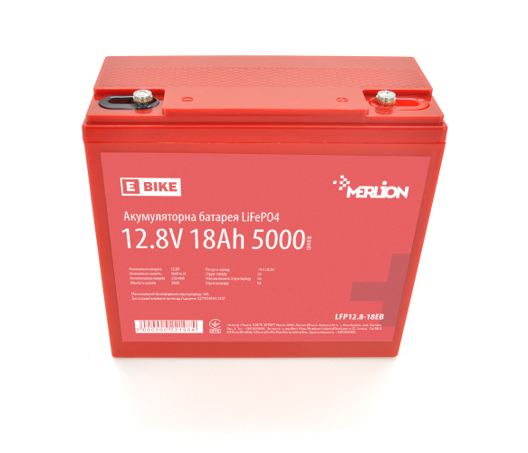 Аккумулятор LiFePO4 12.8V 18Ah BMS 20A 5000 циклов Merlion (22198) - Фото 1 Аккумулятор LiFePO4 12.8V 18Ah BMS 20A 5000 циклов Merlion (22198) - изображение 1