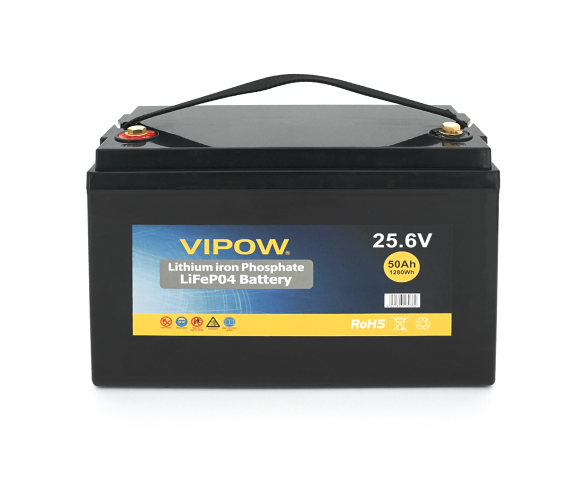 Акумулятор LiFePO4 25.6V 50Ah Vipow з вбудованою ВМS платою 40A (17731) - Фото 1 Акумулятор LiFePO4 25.6V 50Ah Vipow з вбудованою ВМS платою 40A (17731) - зображення 1