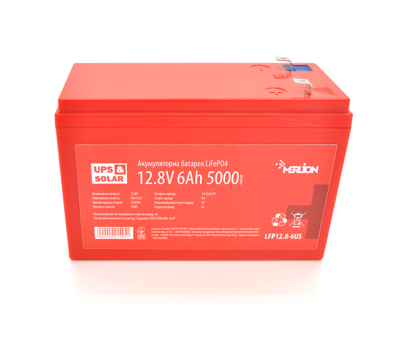 Аккумулятор LiFePO4 12.8V 6Ah BMS 10A 5000 циклов Merlion (01495) - Фото 1 Аккумулятор LiFePO4 12.8V 6Ah BMS 10A 5000 циклов Merlion (01495) - изображение 1
