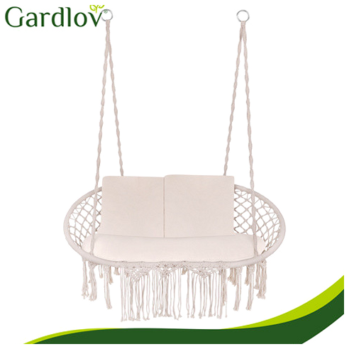 Качели двухместные 300 кг для сада и дома 3 подушки кремовые Gardlov PR-393 - Фото 5 Качели двухместные 300 кг для сада и дома 3 подушки кремовые Gardlov PR-393 - изображение 5