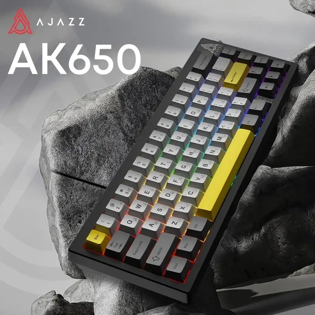 Клавіатура USB Ajazz AK650 Moon Yellow switches Grey/White/Yellow (AK650-MY-GWY) UA - изображение 6