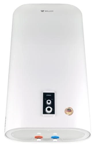 Водонагрівач Willer EVH80R Spring, 2000W, 80л, універсальний, мокрий ТЕН, 2 ТЕНи, плаский, механічне керування, 3 режими потужності, зовнішній терморегулятор, бак титанокварцова емаль, С, 95.5х53х31см - изображение 2
