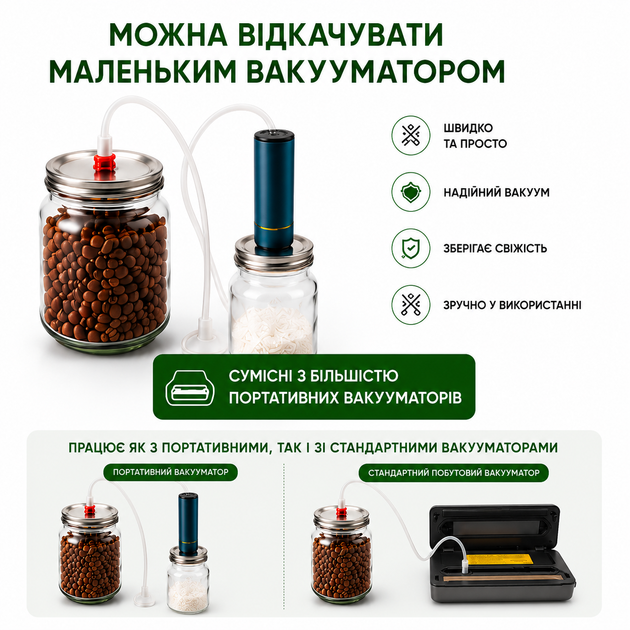 Вакуумные крышки для стандартных банок Многоразовые Комплект 10 шт - Фото 6 Вакуумные крышки для стандартных банок Многоразовые Комплект 10 шт - изображение 6