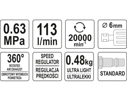 Шлифмашина пневматическая YATO YT-09676 - изображение 4