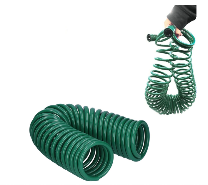 Садовий спіральний шланг 7.5 м Loop Water Hose / Гнучкий складний шланг для поливу з конектором, пластиковий водяний шланг - Фото 3 Садовий спіральний шланг 7.5 м Loop Water Hose / Гнучкий складний шланг для поливу з конектором, пластиковий водяний шланг - зображення 3