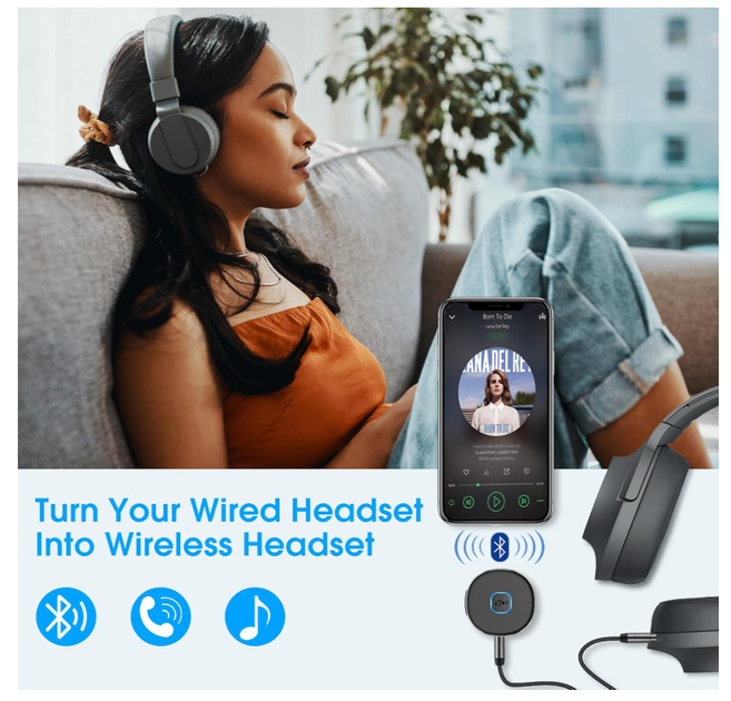 Ресивер Bluetooth AUX LAICOMEIN 3.5 мм / Беспроводной аудио адаптер для авто, наушников и колонок, 16 часов работы - изображение 7