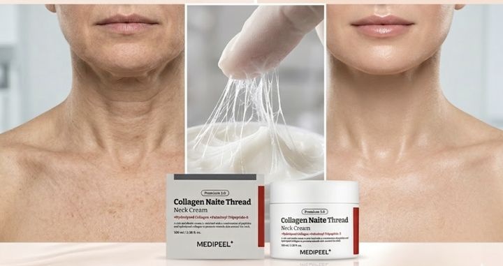 Крем для шиї та декольте MEDIPEEL Premium Collagen Naite Thread Neck 3.0 100 ml (8809941825688) - Фото 3 Крем для шиї та декольте MEDIPEEL Premium Collagen Naite Thread Neck 3.0 100 ml (8809941825688) - зображення 3
