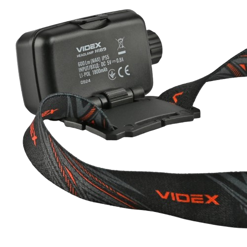 Ліхтар налобний VIDEX VLF-H189 час роботи до 42 годин 600Lm 5000K IP55 Чорний - зображення 3