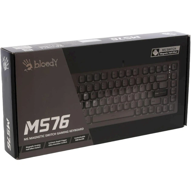 Клавіатура ігрова Bloody MS76 магнітна 82 клавіші Bloody MS USB RGB Iron Grey - зображення 9