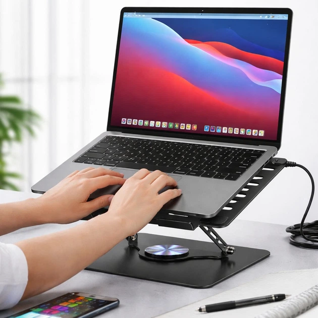 Підставка для ноутбука Hoco DH27 з вентилятором, 1200rpm, 17", Black - Фото 9 Підставка для ноутбука Hoco DH27 з вентилятором, 1200rpm, 17", Black - зображення 9