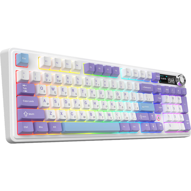 Клавиатура беспроводная Ajazz AK980 V2 Gift Switch V2 механическая 98 клавиш RGB White (AK980-V2-G-PWB) - Фото 5 Клавиатура беспроводная Ajazz AK980 V2 Gift Switch V2 механическая 98 клавиш RGB White (AK980-V2-G-PWB) - изображение 5
