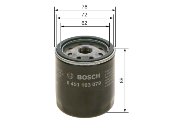 Фільтр масляний BO 0451103079 BOSCH - Фото 2 Фільтр масляний BO 0451103079 BOSCH - изображение 2