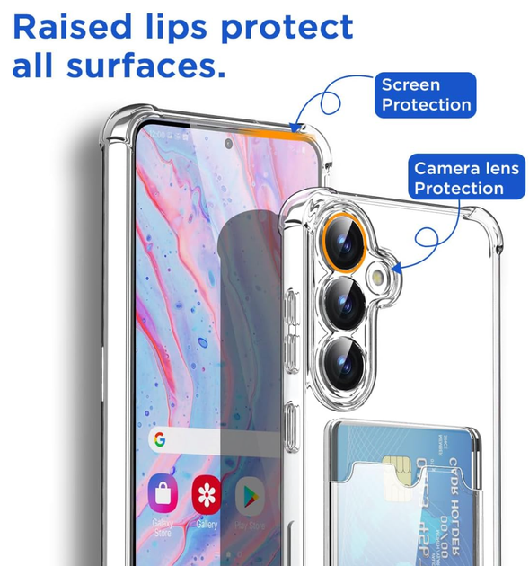 Протиударний прозорий чохол із кишенею для карток Samsung Galaxy A16 (SM-A165FZ) - зображення 4