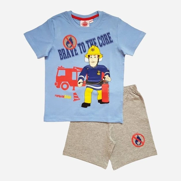 Піжама Fireman Sam Пожежний Сем Lupilu 122 128 см блакитна сіра артикул М292 - Фото 1 Піжама Fireman Sam Пожежний Сем Lupilu 122 128 см блакитна сіра артикул М292 - изображение 1