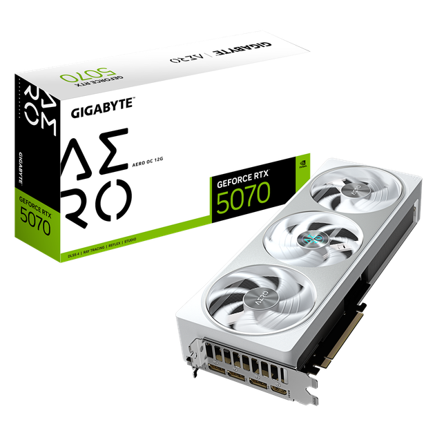 Видеокарта RTX 5070 12GB GDDR7 Aero OC Gigabyte (GV-N5070AERO OC-12GD) - Фото 1 Видеокарта RTX 5070 12GB GDDR7 Aero OC Gigabyte (GV-N5070AERO OC-12GD) - изображение 1