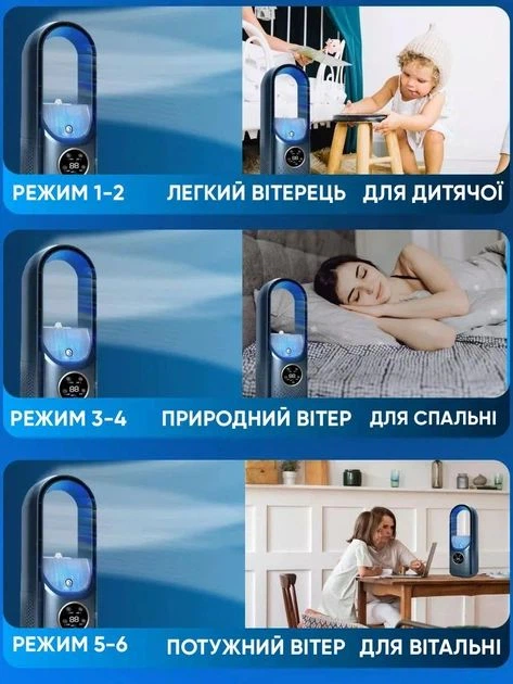 Портативный мини кондиционер вентилятор увлажнитель воздуха USB с LCD дисплеем, таймером, LED и 6 скоростями, синий - Фото 6 Портативный мини кондиционер вентилятор увлажнитель воздуха USB с LCD дисплеем, таймером, LED и 6 скоростями, синий - изображение 6