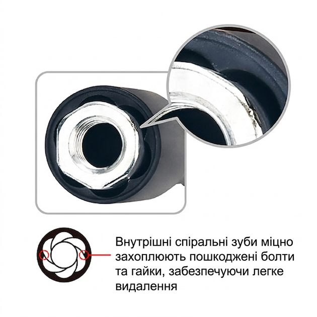 Набор длинных головок-экстракторов 1/2″ 17,19,21мм для повреждённых гаек и болтов, 4ед. TOPTUL JGAI0406 - Фото 3 Набор длинных головок-экстракторов 1/2″ 17,19,21мм для повреждённых гаек и болтов, 4ед. TOPTUL JGAI0406 - изображение 3