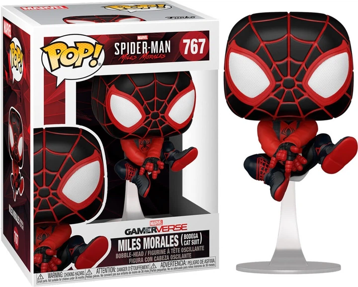 Figurka Funko Pop! Marvel Spider-Man Miles Morales 767 Miles Morales in Bodega Cat Suit Bobble-Head 50152 (889698501521) - obraz 3