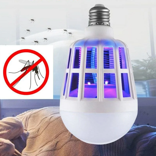 Светодиодная лампа-ловушка от насекомых Zapp Light E27 (16х8 см), антимоскитная электрическая ультрафиолетовая лампа-ночник - изображение 2