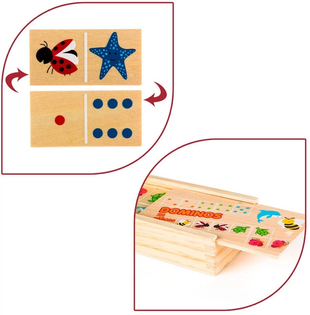 Gra planszowa Woomax Animals dominoes (8412842421479) - obraz 4