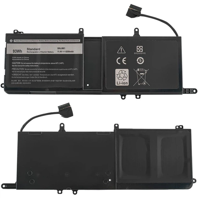 Батарея для ноутбука DELL 9NJM1 (Alienware 15 R3 17 R4) 11.4V 8200mAh 93Wh Чорний - изображение 2