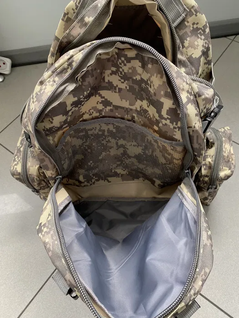 Рюкзак тактичний військовий штурмовий с подсумками и системой MOLLE 55л армейский мужской Sand - изображение 8