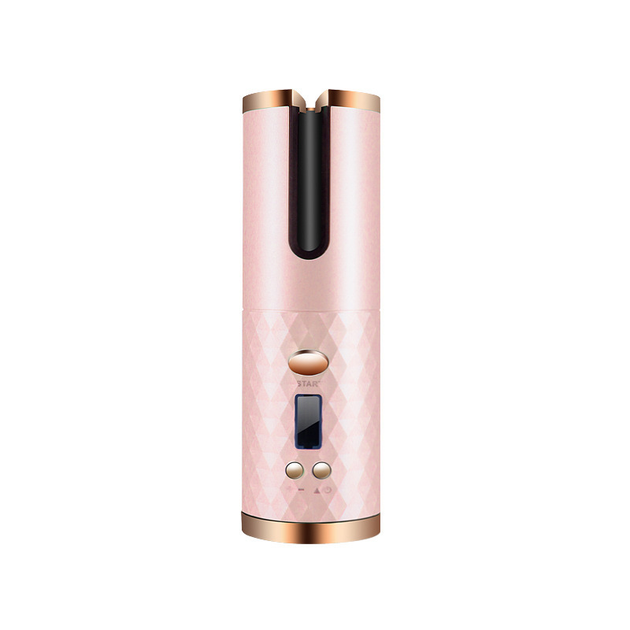 Плойка для завивки волос беспроводная UKC Hair Curler автоматический стайлер для укладки волос с вращением Розовый - изображение 3