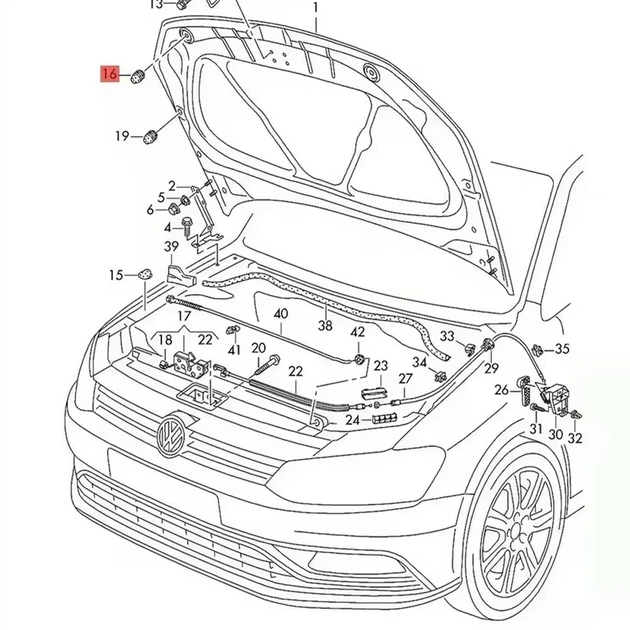 Відбійник капота Audi, Seat, Skoda, Volkswagen - зображення 4