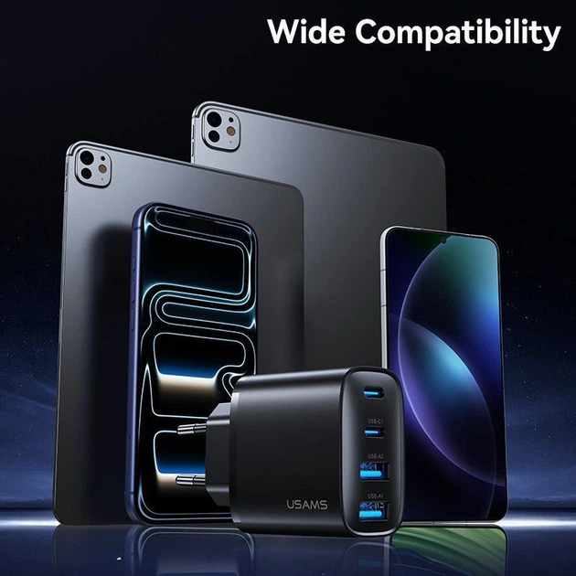 Сетевое зарядное устройство Usams T70 2хUSB-A + 2хUSB-С 40W Black (CC330TC01) [164376] - изображение 8