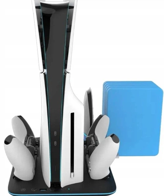 Podstawka chłodząca i ładująca YAXO ICE STORM NE do PS5 Pro/PS5 Slim Techno Black (YGISNECCS01B) - obraz 9